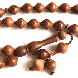 Rose Wood Islamic Prayer Beads Tasbih 33 Shiny ID # 6589