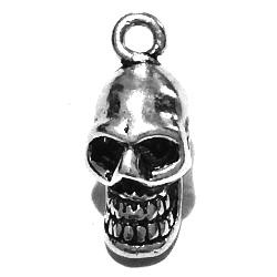Sterling Silver Charm Pendant Skull 17 mm 1.7 gram ID # 6710