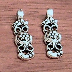 Lot of 2 Sterling Silver Charm 18 mm 1.4 gram ID # 1971