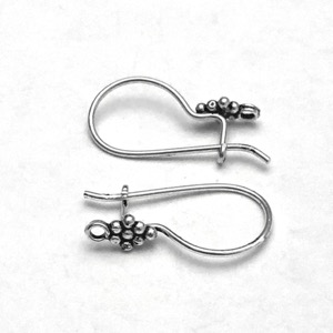 Pair of Sterling Silver Hook Blank Earrings 2 cm 1.3 gram ID # 2955