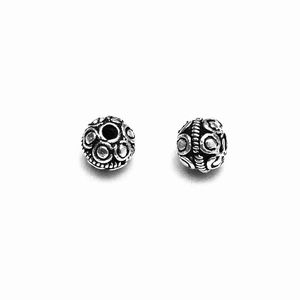 Lot of 2 Sterling Silver Beads 7 mm 1.5 gram ID # 2964