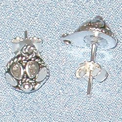 Pair of Sterling Silver Blank Post Stud Earrings 7 mm 2.2 gram ID # 2967
