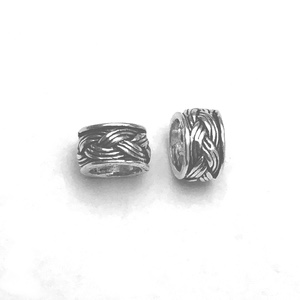 Lot of 2 Sterling Silver Spacer Beads Rondelle 7 mm 1.4 gram ID # 2971