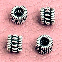 Lot of 3 Sterling Silver Spacer Beads Rondelle 5 mm 1.14 gram ID # 2972