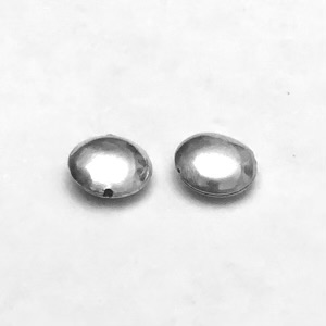 Lot of 2 Sterling Silver Bead Flat 9 mm 1.4 gram ID # 3018