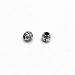 Lot of 3 Sterling Silver Bead 5 mm 1.2 gram ID # 3020