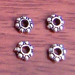 Lot of 2 Sterling Silver Spacer Bead 7 mm 1 gram ID # 3061