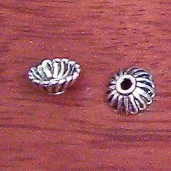 Lot of 2 Sterling Silver Bead Cap 9 mm 1 gram ID # 3073