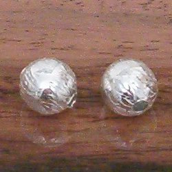 Lot of 2 Sterling Silver Bead Oval 7 mm 1 gram ID # 3097