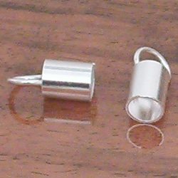 Pair of Silver Bracelet Necklace Connector Fitting 6 mm 1.2 gram ID # 3100