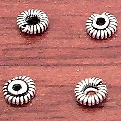 Lot of 7 Silver Bead Cap Spacer 5 mm 1 gram ID # 3103