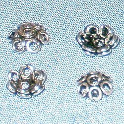 Lot of 7 Silver Bead Cap Spacer 6 mm 1 gram ID # 3105