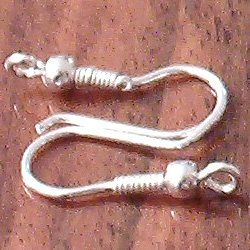Pair of Sterling Silver Fish Hook Blank Earrings 2 cm 1 gram ID # 3118