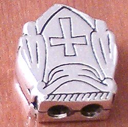 Priest Bead For Greek Komboloi Turkish Sterling Silver 6 gram 17 mm ID # 3241