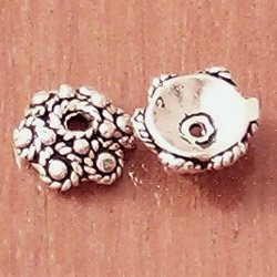 Lot of 2 Sterling Silver Bead Caps 6 mm 1.6 gram ID # 3861