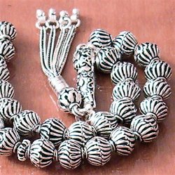 Full Sterling Silver Islamic Prayer Beads Tasbih 40 gram ID # 4160