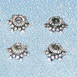 Lot of 3 Sterling Silver Bead Caps 6 mm 1 gram ID # 4468