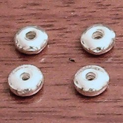 Lot of 2 Sterling Silver Spacer Bead 6 mm 1 gram ID # 4492