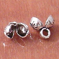Lot of 2 Sterling Silver Knot Holder Crimps 6 mm 1.2 gram ID # 4494