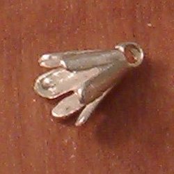 Lot of 2 Sterling Silver Bead Caps 4 mm 1 cm 1 gram ID # 4497