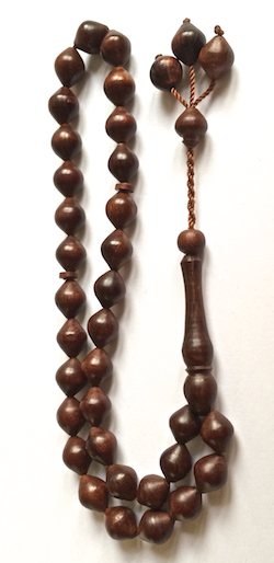 Rose Wood Islamic Prayer Beads Tasbih 33 Shiny ID # 4721