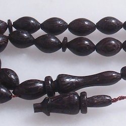 Islamic Prayer Beads Wenge Tasbih w/Rings ID # 5525