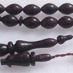 Islamic Prayer Beads Wenge Tasbih w/Rings ID # 5525
