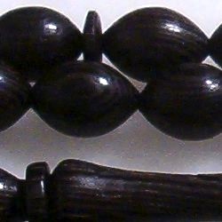 Islamic Prayer Beads Wenge Tasbih w/Rings ID # 5526