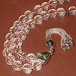Cut Najaf Quartz Islamic Prayer Beads Tasbih w/silver all faceted ID # 5554