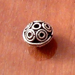 Sterling Silver Bead 7 mm 1 gram ID # 5650