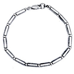 Full Sterling Silver Link Bracelet 9 gram satin finish ID # 5695