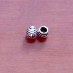 Lot of 3 Sterling Silver Rondelle Beads 4 mm 1.2 gram ID # 5809
