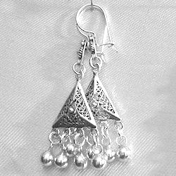 Full Sterling Silver Dangle Earrings 5 cm 6.5 gram ID # 5894