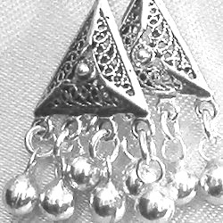 Full Sterling Silver Dangle Earrings 5 cm 6.5 gram ID # 5894