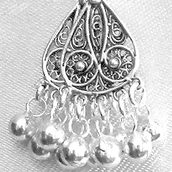 Full Sterling Silver Dangle Earrings 5 cm 6.5 gram ID # 5895