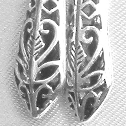 Full Sterling Silver Dangle Earrings 6 cm 6.5 gram ID # 5896