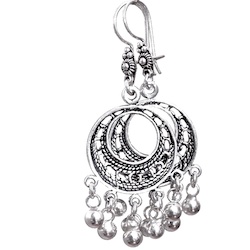 Full Sterling Silver Dangle Earrings 6 cm 9.5 gram ID # 5906