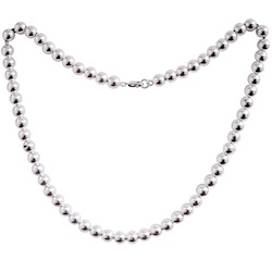 Full Sterling Silver Beaded Necklace 34.4 gram 18 inch ID # 5911