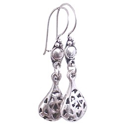 Full Sterling Silver Dangle Drop Earrings 4 cm 4 gram ID # 5918