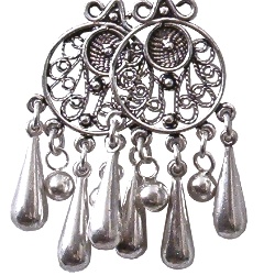 Full Sterling Silver Dangle Earrings 65 mm 10 gram ID # 5934