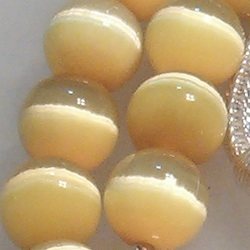 Islamic Prayer Beads Tasbih 8 mm Quartz Cat's Eye w/ Silver ID # 6014