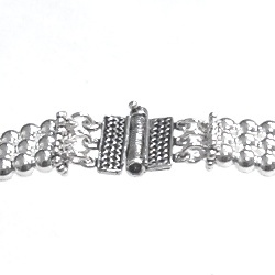 Full Sterling Silver Beaded Cuff Bracelet 24 gram ID # 6061