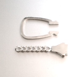Sterling Silver Keychain Keyring Finding 7 cm 7 gram ID # 6098