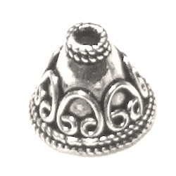 Sterling Silver Bead Cap Cone 12 mm 2.1 gram ID # 6113