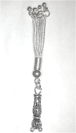 Sterling silver tasbih top imame and tassel for 5-7 mm 75 mm ID # 6143