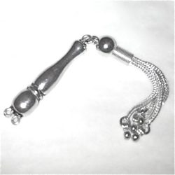 Sterling silver tasbih top imame and tassel for 7-9 mm 10 cm ID # 6145