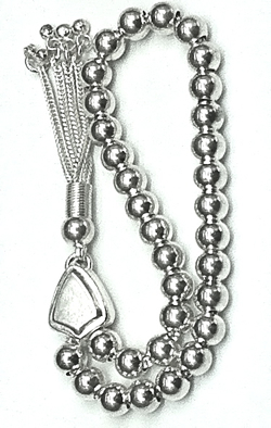 Islamic Prayer Beads Full Silver Tasbih 6 mm 16 gram ID # 6258