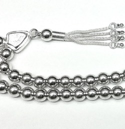 Islamic Prayer Beads Full Silver Tasbih 7 mm 22 gram ID # 6265