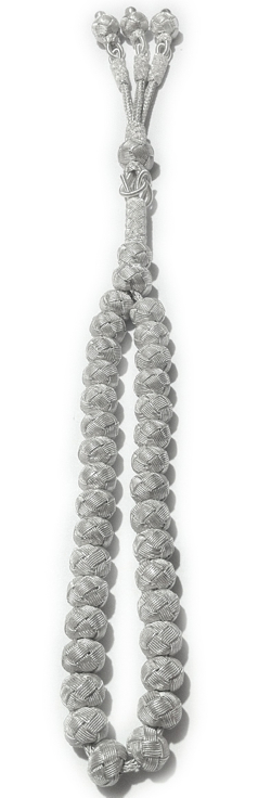 Turkish Pure Silver Mesh Islamic Prayer Beads Tasbih 27 gram ID # 6322