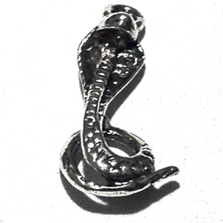 Sterling Silver Charm Pendant Cobra 19 mm 1 gram ID # 6357